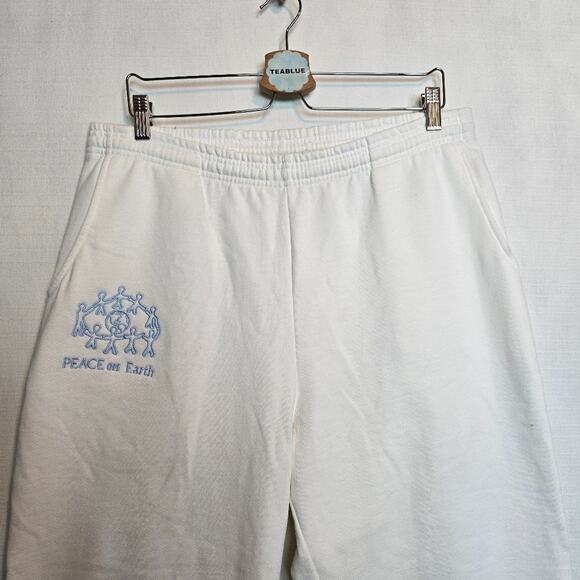 Palo Santo Studios White Cotton Oversized Sweatpant, Size S - M, Unisex - Picture 7 of 16